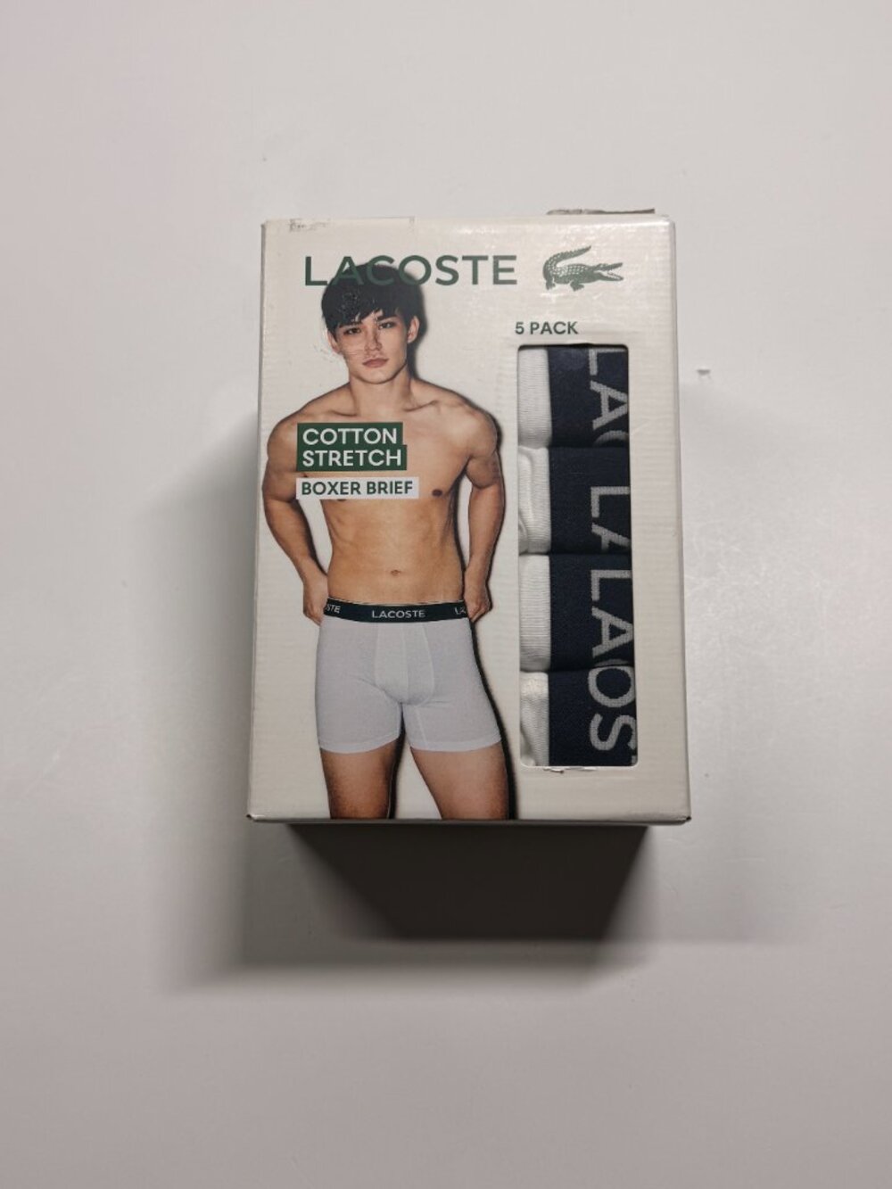 NWT Lacoste Boxer Brief - XL - Gray - Set of 5 - White